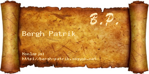 Bergh Patrik névjegykártya